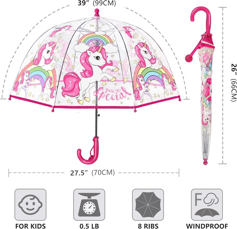RONIARE Kids Umbrella Clear Bubble Umbrellas for Rain,Safety Dome Windproof Umbrella for Kid Girls and Boys - Image 5